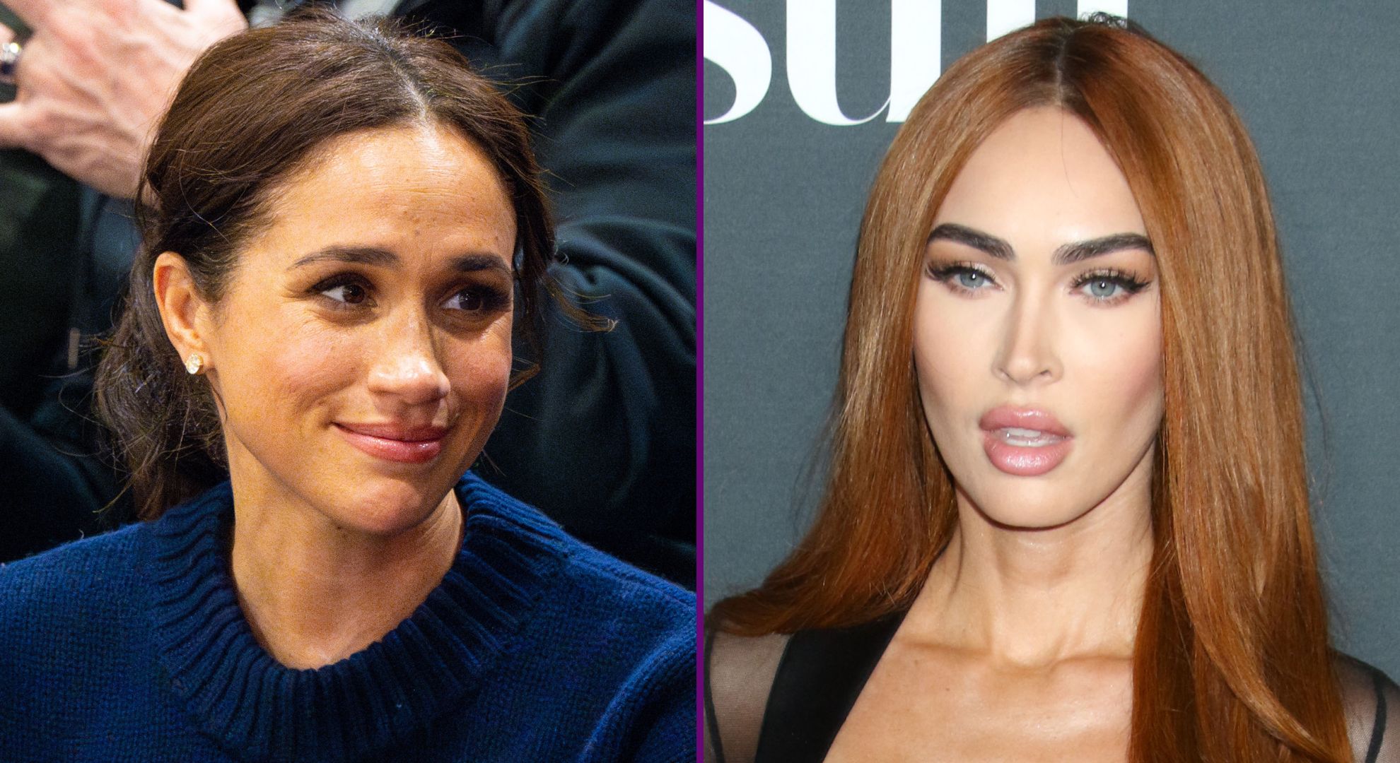 RI composite of Meghan Markle smiling and Megan Fox posing