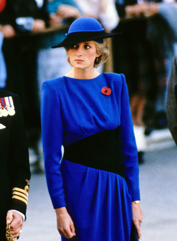 Princess Diana in a blue dress